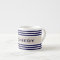Beige & Navy Blue Stripes Custom Monogram