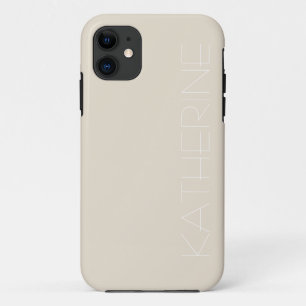 Beige neutral earthy natural tone personalised iPhone 11 case