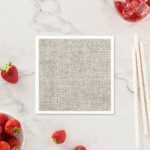 Beige Neutral Faux Linen Fabric Elegant Napkin