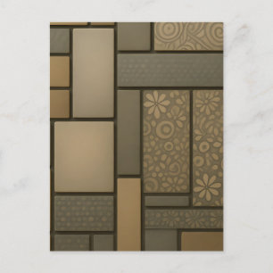 Beige Neutral Tile Mosaic Pattern Postcard