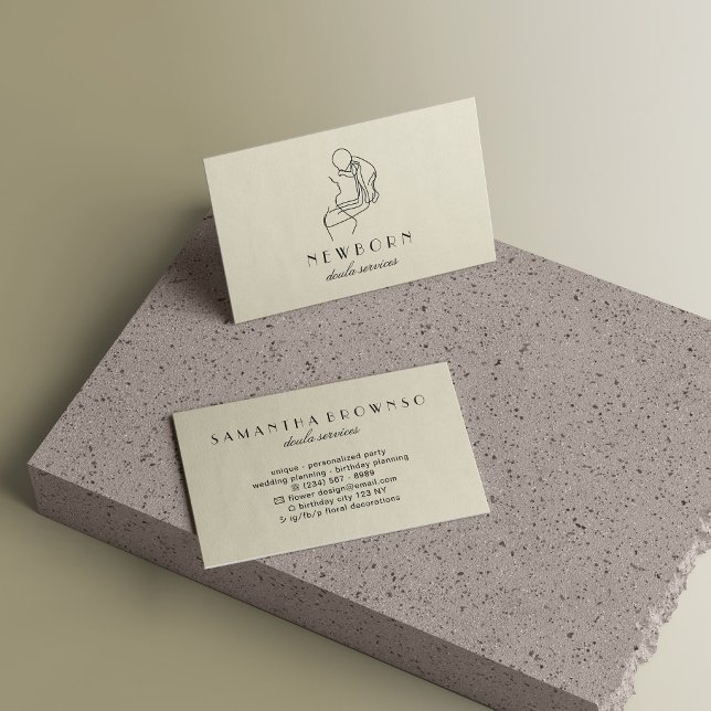 Beige New Born Baby Doula Business Card (Beige New Born Baby Doula Business Card)