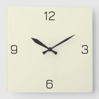 Beige (Off White) F5F5DC - Option to Add Name Square Wall Clock