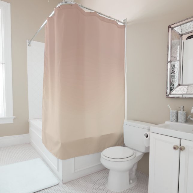 Beige Ombre Elegant Gradient Shower Curtain (In Situ)