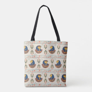 Beige ornamental Egyptian Tefnut pattern Tote Bag