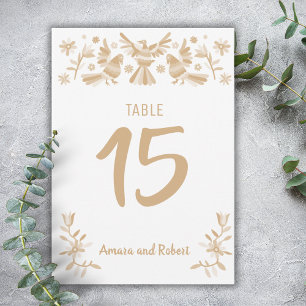 Beige Otomi table number