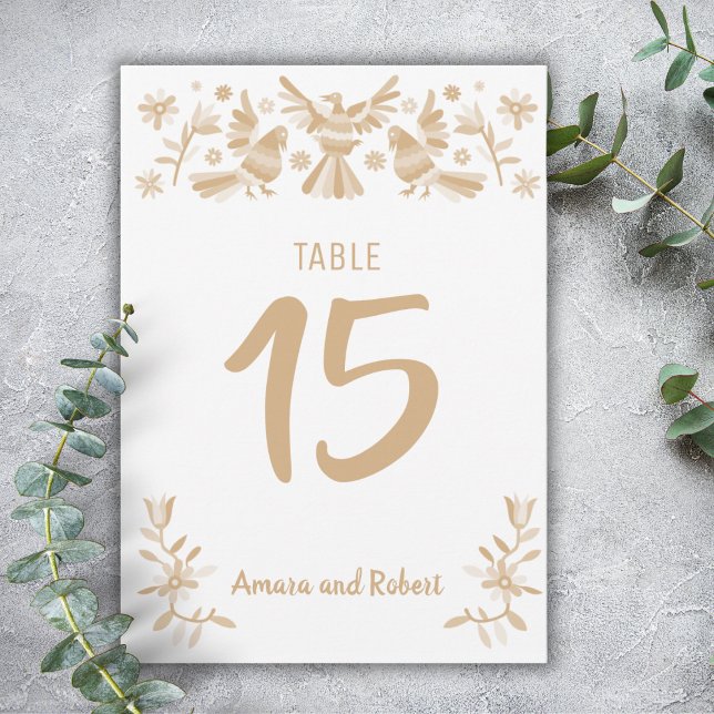 Beige Otomi table number (Creator Uploaded)