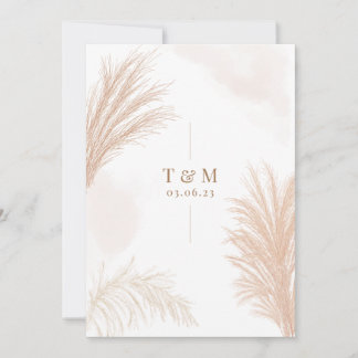 Beige Pampas Grass Invitation