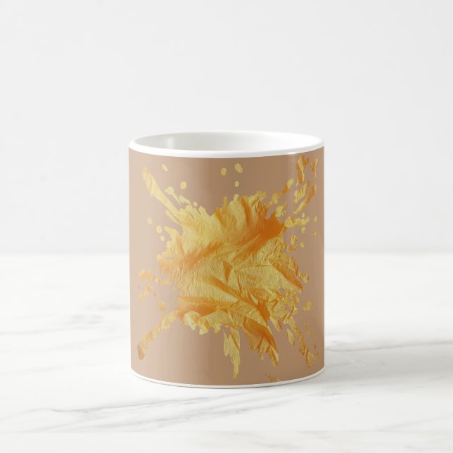  Beige Pastel Autumn Paper Texture Mug - Monogram (Center)