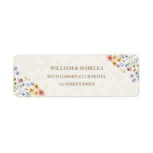 Beige Pastel Wildflower Return Address Label
