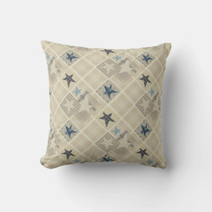 Beige patchwork cushion