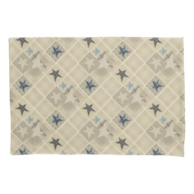 Beige patchwork  pillowcase (Front)