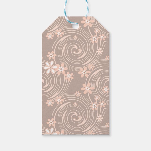 Beige pattern gift tags (Front)