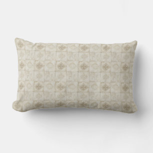  Beige Patterned  Lumbar Cushion