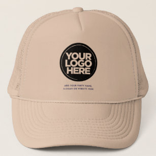 Beige   Personalised Logo and Text Baseball Trucker Hat