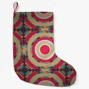 Beige, pink and blue texture. Abstract ornament. H Small Christmas Stocking