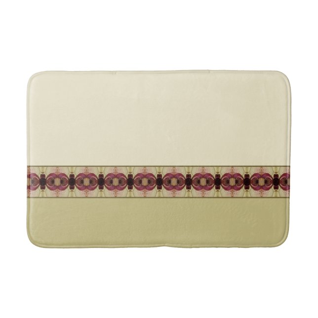 Beige Pink and Burgundy Bath Mat (Front)