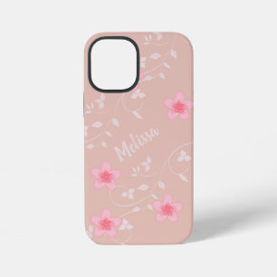 Beige Pink Floral iPhone 12 Mini Case