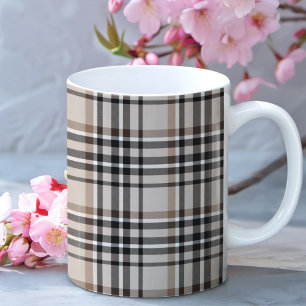 Beige Plaid  Coffee Mug