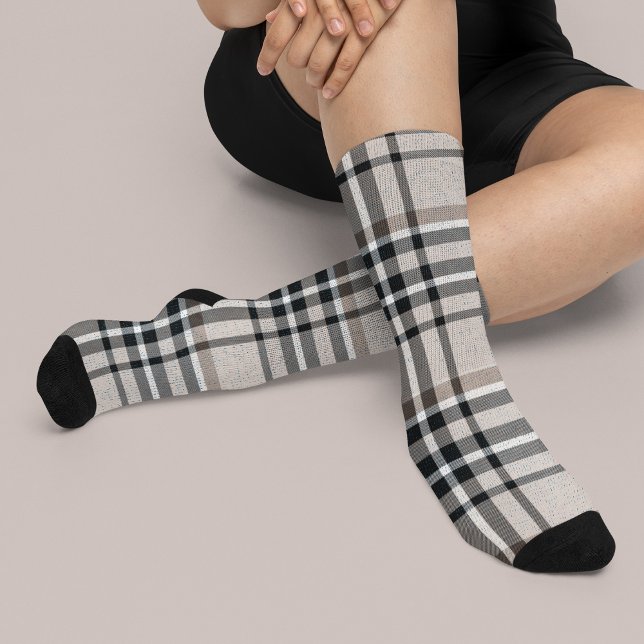 Beige Plaid Socks (Creator Uploaded)
