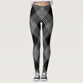 beige plaid tartan check All-Over-Print Leggings