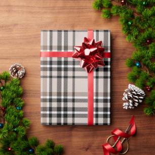Beige Plaid  Wrapping Paper