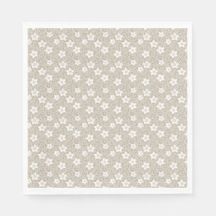 Beige polka dot retro with stars and flowers napkin