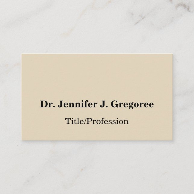 Beige, Professional & Basic Business Card (Front)