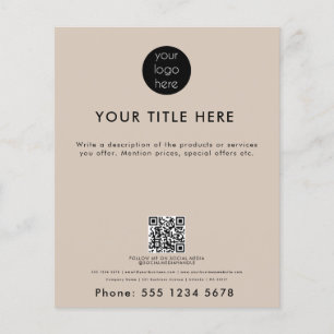 Beige Professional Business Logo Promotional  Flyer