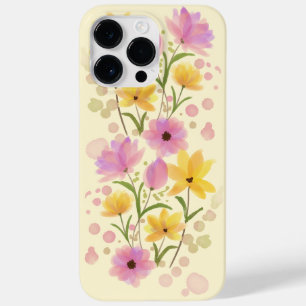 beige purple green playful art flower phone Case-Mate iPhone 14 pro max case