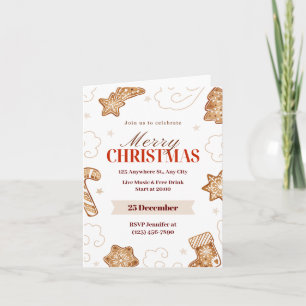 Beige Red Watercolor Wonderland: Gingerbread Invitation