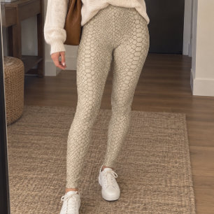 Beige Reptile Skin Leggings