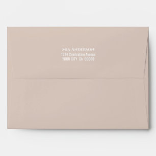 Beige Return Addressed Invitation Envelope