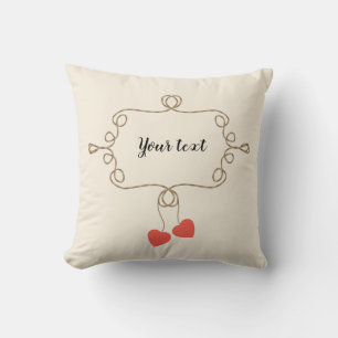 Beige rope frame nautical naval sea voyage red rib cushion