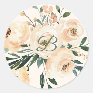 Beige rose floral wedding sticker