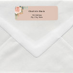 Beige rose gold floral return address  label return address label<br><div class="desc">Beige background colour. A rose gold and blush pink rose,  floral and eucalyptus greenery and faux gold foliage.  Personalise and add your name and address. Black letters.</div>