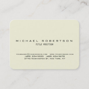 Beige Round Corner Minimalist Chubby Business Card