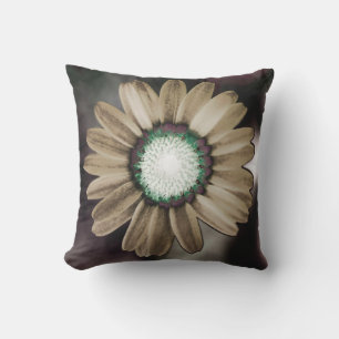 Beige Rustic Daisy Throw Pillow