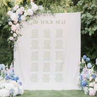 Beige & Sage Green Wedding Seating Chart Backdrop