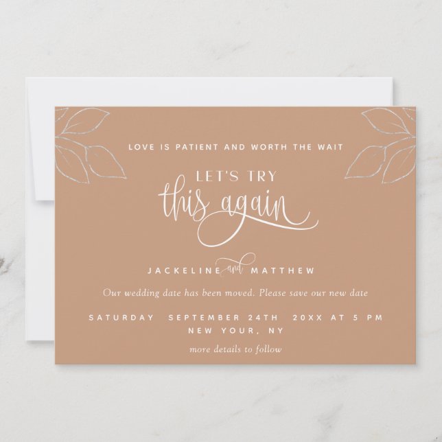 Beige Sand, Let's Try This Again, Love is Patient Save The Date (Front)