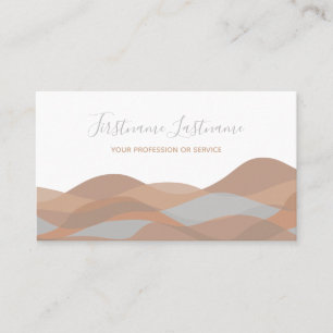 Beige sandy abstract waves calligraphy business card