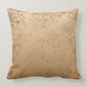 Beige Satin and Silk Cushion
