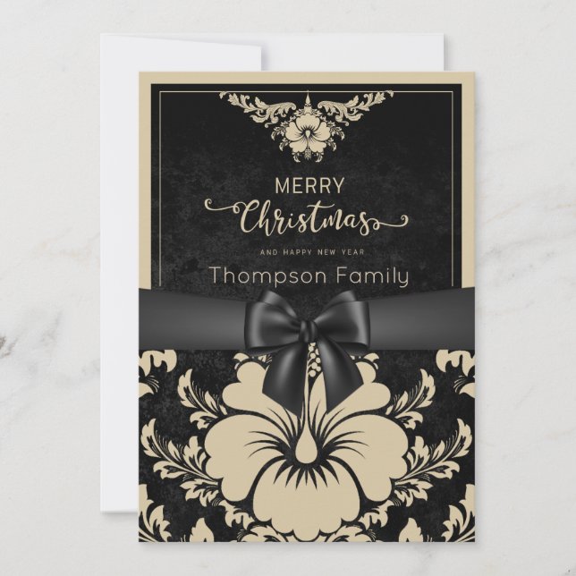 Beige script merry Christmas and a happy new year  Invitation (Front)