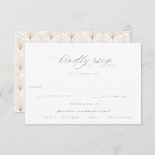 Beige Script Wedding RSVP Meal Choice