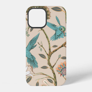 Beige seamless pattern with stylized flowers and b iPhone 12 case