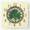 Beige Shamrock And Celtic Knots Round Clock