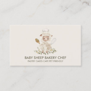 Beige Sheep Chef Bakery Business Card