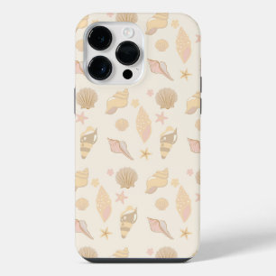 Beige Shells Pattern iPhone 14 Pro Max Case