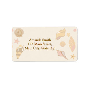 Beige Shells Pattern Label