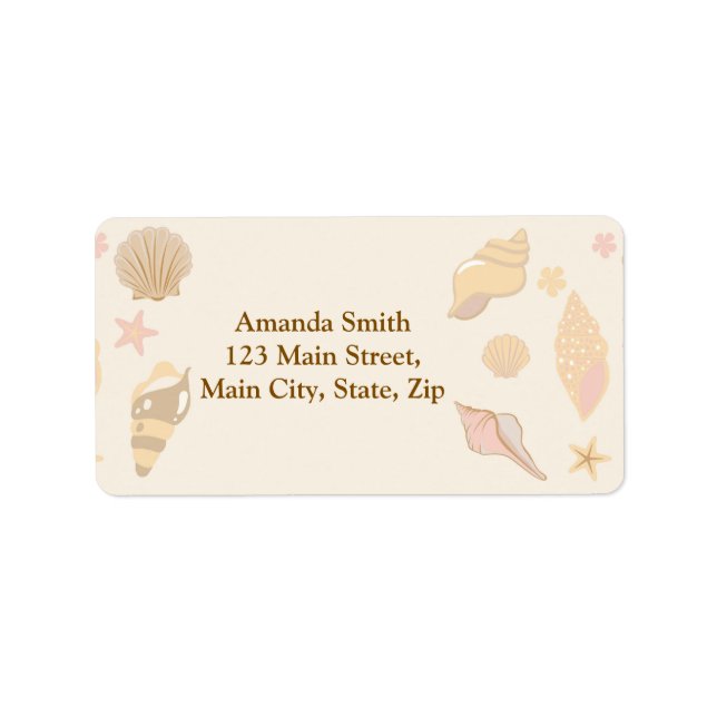 Beige Shells Pattern Label (Front)