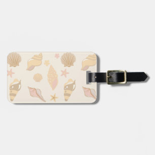 Beige Shells Pattern Luggage Tag